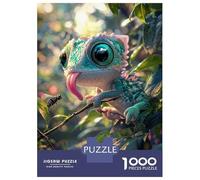 Puzzle Da 1000 Pezzi Per Adolescenti Cute Chameleon with Big Eyes Puzzle Per Adulti Giochi Rilassanti Corsa Di Velocità Manuale Regali Di Natale E Compleanno 52x38cm/1000pcs
