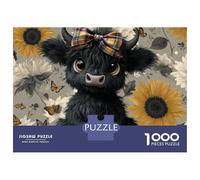 Puzzle Da 1000 Pezzi Per Adolescenti Cute Cow with Bow Tie Puzzle Per Adulti Giochi Rilassanti Analisi E Logica Regali Unici Per Compleanni 70x50cm/1000pcs