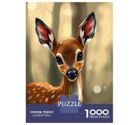 Puzzle Da 1000 Pezzi Per Adolescenti Cute Fawn Portrait in Forest Puzzle Per Adulti Giochi Rilassanti Regalo Di Compleanno Regali Per Amici E Familiari 70x50cm/1000pcs