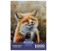 Puzzle Da 1000 Pezzi Per Adolescenti Cute Fox Coffee Tea Drink Puzzle Per Adulti Fai Da Te Giocattoli Antistress Regali Di Natale E Compleanno 38x26cm/1000pcs