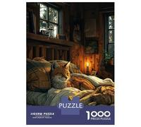Puzzle Da 1000 Pezzi Per Adolescenti Cute Fox Sleeping on Bed Puzzle Per Adulti Antistress Giocattoli Decorazione Da Parete Regali Di Compleanno E Unici 38x26cm/1000pcs