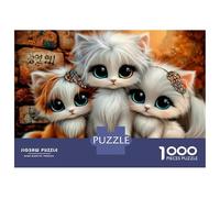Puzzle Da 1000 Pezzi Per Adolescenti Cute Kittens with Feathers Puzzle Per Adolescenti Giocattoli Fai Da Te Analisi E Logica Per Compleanno, Natale 70x50cm/1000pcs