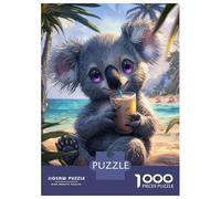 Puzzle Da 1000 Pezzi Per Adolescenti Cute Koala on Beach Puzzle Per Adulti Giocattoli Antistress Sfida Difficile Impegnativo Da Completare 70x50cm/1000pcs