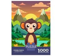 Puzzle Da 1000 Pezzi Per Adolescenti Cute Monkey in A Mountain Landscape Puzzle Per Adulti Giocattoli Antistress Migliorano La Memoria Regali Unici Per Compleanno E Natale 70x50cm/1000pcs