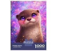 Puzzle Da 1000 Pezzi Per Adolescenti Cute Otter with Big Purple Eyes Puzzle Per Adulti Gioco Pratico Sfida Difficile Regali Per Amici E Familiari 38x26cm/1000pcs