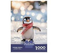 Puzzle Da 1000 Pezzi Per Adolescenti Cute Penguin in Red Scarf Puzzle Per Adolescenti Giocattoli Antistress Regalo Di Compleanno, Natale 52x38cm/1000pcs