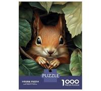 Puzzle Da 1000 Pezzi Per Adolescenti Cute Squirrel Peek-A-Boo Puzzle Per Adolescenti Gioco Pratico Decorazione Murale Difficile Da Completare 52x38cm/1000pcs