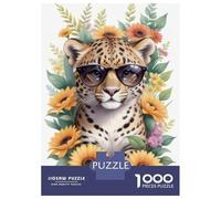 Puzzle Da 1000 Pezzi Per Adolescenti Cute Watercolor Leopard Puzzle Per Adulti Gioco Pratico Sfida Difficile Sfida Educativa 38x26cm/1000pcs