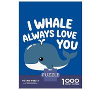 Puzzle Da 1000 Pezzi Per Adolescenti Cute Whale Love Pun Illustration Puzzle Per Adulti Giocattolo Decorazione Da Parete Modello Da Assemblare Ottimo Regalo Per I Giocatori 52x38cm/1000pcs