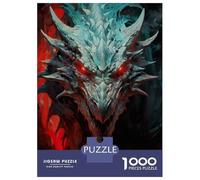 Puzzle Da 1000 Pezzi Per Adolescenti Cyan Red Dragon Puzzle Giocattolo Decorazione Da Parete Sfida Difficile Regalo Di Compleanno, Regali, 52x38cm/1000pcs