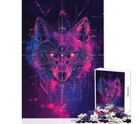 Puzzle da 1000 pezzi per adolescenti Cyberpunk Wolf Arte digitale Giocattoli fai da te Ottimi regali e giocattoli Giochi rilassanti Decompressione intellettuale Dimensioni 38x26cm