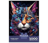 Puzzle Da 1000 Pezzi Per Adolescenti Cyborg Cat Head Machine Puzzle Per Adulti Fai Da Te Giocattoli Sfida Difficile Regali Per Amici E Familiari 52x38cm/1000pcs