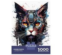 Puzzle Da 1000 Pezzi Per Adolescenti Cyborg Cat Painting Puzzle Per Adolescenti Gioco Rompicapo Regali Per Donne Attività Divertenti A Casa 52x38cm/1000pcs
