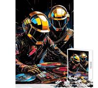 Puzzle da 1000 pezzi per adolescenti Daft Punk DJ Set Decorazione per la casa Giocattoli Opere d'arte Regalo Giochi divertenti Lista dei desideri con Babbo Natale (Dimensioni 38x26cm)