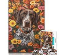 Puzzle da 1000 pezzi per adolescenti Dalmata nei fiori, regali per adulti, gioco stimolante, ideale come regalo per tutta la famiglia, 26x38cm