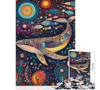 Puzzle da 1000 pezzi per adolescenti Danza Cosmica della Balena gioco rilassante difficile aiuta ad allenare la mente (dimensioni 38x52cm)