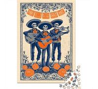 Puzzle Da 1000 Pezzi Per Adolescenti Day of The Dead Skeletons Art Print Puzzle Per Adulti Gioco Per Famiglie Corsa Di Velocità Manuale Regali Unici Per Compleanno E Natale 52x38cm/1000pcs