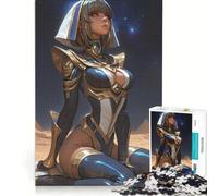 Puzzle da 1000 pezzi per adolescenti, dea egizia, arte digitale, ragazza anime, gioco pratico, per divertimento in famiglia, adatto come decorazione da scrivania 38x26cm
