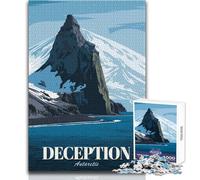 Puzzle da 1000 pezzi per adolescenti Deception Island, poster di viaggio in Antartide, gioco educativo per famiglie, regalo di compleanno, opera d'arte, dimensioni 38x52cm