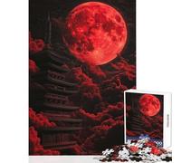 Puzzle da 1000 pezzi per adolescenti decorazione da parete con giocattolo a forma di pagoda della luna rossa regalo per donne e uomini gioco educativo per migliorare l'amore tra coppie38x52cm