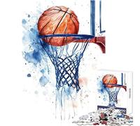 Puzzle da 1000 pezzi per adolescenti decorazione da parete con giocattolo ad acquerello a forma di basket ottimo regalo per giochi educativi Ogni pezzo è unico Dimensioni: 38x52cm