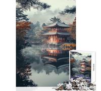 Puzzle da 1000 pezzi per adolescenti,decorazione da parete con riflesso di una pagoda giapponese,ottimo regalo e giocattolo,gioco pratico con poster abbinato e quiz,dimensioni del foglio 38x52cm