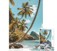 Puzzle da 1000 pezzi per adolescenti decorazione da parete con tema "Sussurro costiero di Santa Lucia" regalo di compleanno giochi rilassanti per migliorare l'amore tra coppie dimensioni 38x26cm