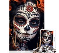 Puzzle da 1000 pezzi per adolescenti decorazione da parete con teschio La Catrina ottimo regalo gioco pratico divertimento per le attività domestiche (dimensioni 50x75cm)