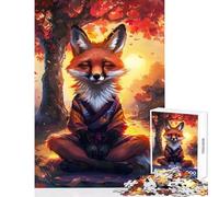Puzzle da 1000 pezzi per adolescenti decorazione per la casa con volpe in meditazione zen ottimo regalo per giochi educativi migliora l'amore tra coppie dimensioni 50x75cm