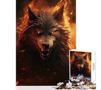 Puzzle da 1000 pezzi per adolescenti decorazione per la casa giocattolo lupo di fuoco ottimo regalo per giochi educativi migliora l'amore tra coppie dimensioni 50x75cm