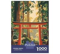 Puzzle Da 1000 Pezzi Per Adolescenti Deer at Japanese Shrine Torii Gate Puzzle Per Adulti Gioco Per Famiglie Decorazione Perfetta Attività Divertenti A Casa 70x50cm/1000pcs