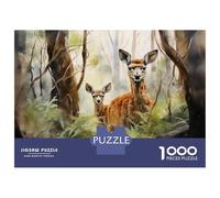 Puzzle Da 1000 Pezzi Per Adolescenti Deer in Forest Painting Puzzle Giochi Rilassanti Analisi E Logica Riduzione Dello Stress Regali 38x26cm/1000pcs