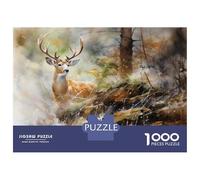 Puzzle Da 1000 Pezzi Per Adolescenti Deer in The Forest Painting Puzzle Per Adolescenti Giochi Per Famiglie Sfida Difficile Regali Di Compleanno E Unici 38x26cm/1000pcs