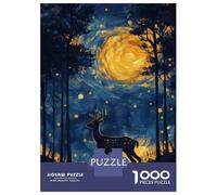 Puzzle Da 1000 Pezzi Per Adolescenti Deer in The Night Sky Painting Puzzle Per Adulti Giochi Rilassanti Regalo Di Compleanno Regali Per Amici E Familiari 38x26cm/1000pcs
