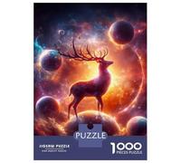 Puzzle Da 1000 Pezzi Per Adolescenti Deer on Top of The World Puzzle Giochi Divertenti Corsa Di Velocità Manuale Regali Unici Per Compleanno 70x50cm/1000pcs