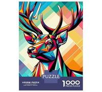 Puzzle Da 1000 Pezzi Per Adolescenti Deer Wpap Pop Art Colorful Puzzle Per Adolescenti Giochi Per Famiglie Sfida Difficile Regali Di Compleanno E Unici 52x38cm/1000pcs