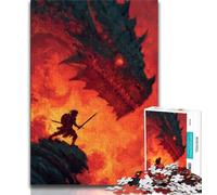 Puzzle da 1000 pezzi per adolescenti del Cavaliere del Drago, giocattolo educativo intellettuale decomprimente, decorazione perfetta (38x26cm)