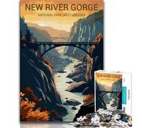 Puzzle da 1000 pezzi per adolescenti del New River Gorge National Park, aiuta il cervello ad allenarsi Giocattoli avvincenti per coltivare la pazienza Un'opera d'arte, 50x75cm