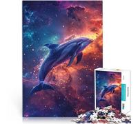Puzzle da 1000 pezzi per adolescenti Delfino Cosmico Difficile da completare ma divertente e umoristico Migliorare l'amore tra le coppie 75x50cm