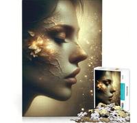 Puzzle da 1000 pezzi per adolescenti, delicato gioco di luci e ombre sul volto di una donna, antistress, per divertimento in famiglia, regalo per amici e parenti 38x52cm
