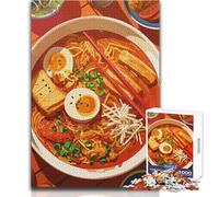 Puzzle da 1000 pezzi per adolescenti, deliziosa illustrazione di una ciotola di ramen, bellissimo design, gioco di sfida difficile, regalo per compleanni, dimensioni 38x52cm