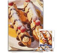 Puzzle da 1000 pezzi per adolescenti Deliziosi éclair con cioccolato e frutti di bosco Gioco educativo per famiglie Regalo di compleanno Opera d'arte Dimensioni 50x75cm