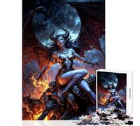 Puzzle da 1000 pezzi per adolescenti Demon Queen Lilith su un trono di teschi Giocattoli fai da te Regali di compleanno Gioco rompicapo Adatto per la decorazione del desktop Dimensioni 38x26cm