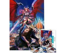 Puzzle da 1000 pezzi per adolescenti: Demone con spada e drago puzzle per ragazzi giochi rilassanti corsa a tempo per compleanno e Natale (dimensioni 38x26cm)