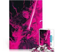 Puzzle da 1000 pezzi per adolescenti Demone donna guerriera anime con spada sfida educativa Adatto per la decorazione del desktop 52x38cm