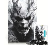 Puzzle da 1000 pezzi per adolescenti,demone in bianco e nero,taglio liscio,arte,gioco mentale,regalo,relax,gioco,Natale,tempo libero,arte (38x52cm)