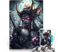 Puzzle da 1000 pezzi per adolescenti Demone oscuro con le corna Gioco di famiglia antistress sfida difficile gioco di sfida unico 38x26cm