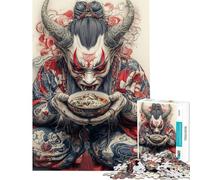 Puzzle da 1000 pezzi per adolescenti Demonic Ramen Eater puzzle per adulti giocattolo fai da te ideale per passare il tempo in casa regalo per amici e familiari (dimensioni 38x52cm)