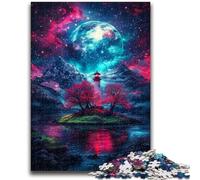 Puzzle da 1000 pezzi per adolescenti Dengta Under The Blood Moon per età 14+ Quiz Game Attività divertenti a casa, regalo di compleanno, regali di viaggio 50x75cm