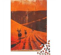 Puzzle Da 1000 Pezzi Per Adolescenti Desert Antelope Silhouette Art Print Puzzle Per Adulti Giocattoli Antistress Sfida Difficile Impegnativo Da Completare 52x38cm/1000pcs